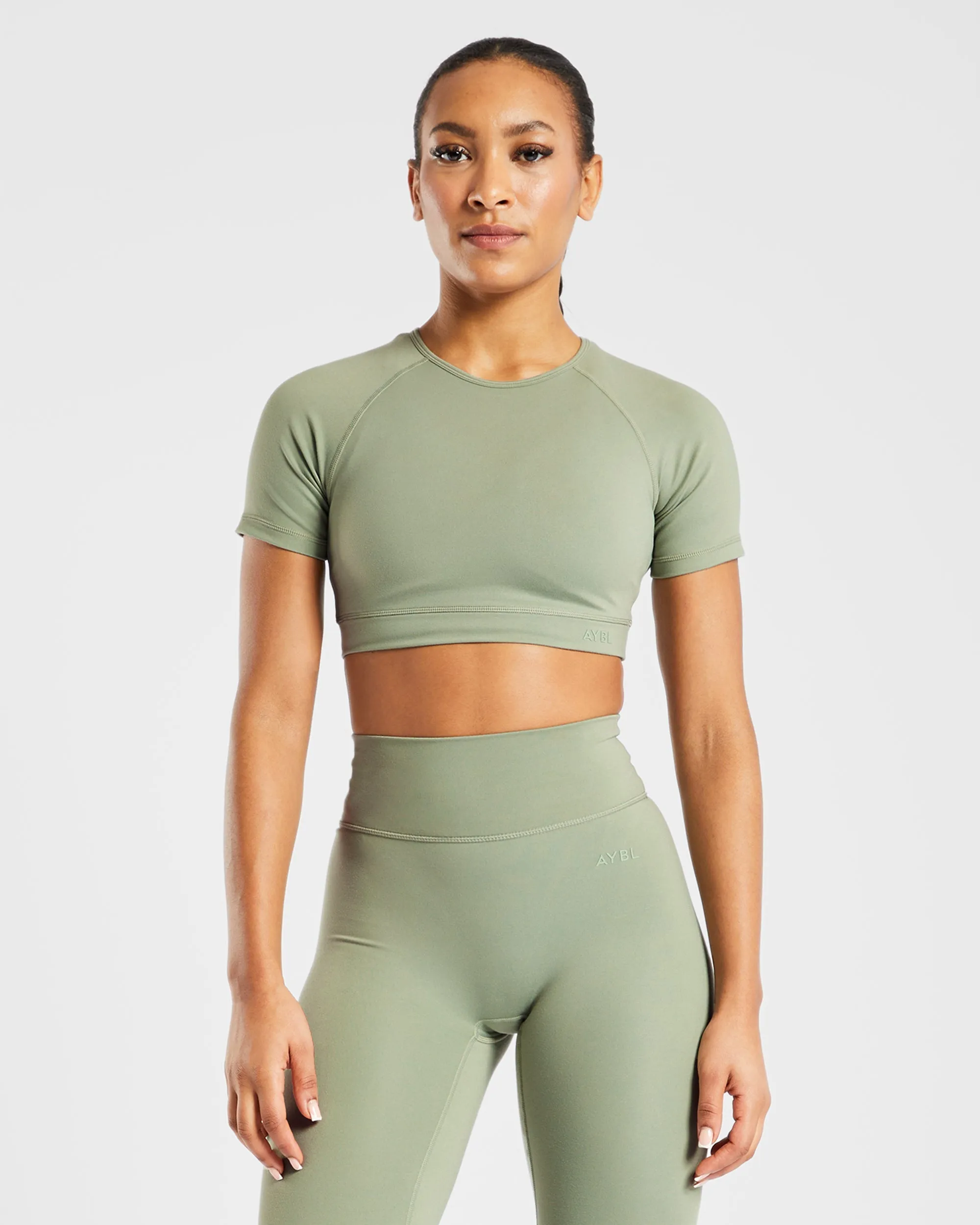 Staple Crop Top - Olive Green