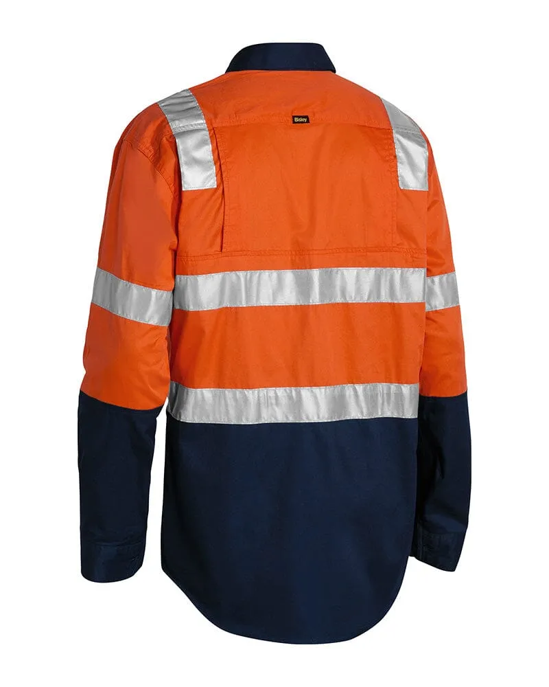 *Taped Hi Vis Cool Lightweight Shirt With Shoulder Tape* - Orange/Navy