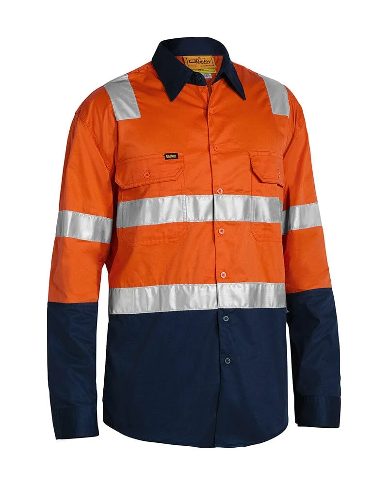 *Taped Hi Vis Cool Lightweight Shirt With Shoulder Tape* - Orange/Navy