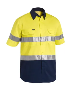 Taped Hi Vis Cool Lightweight SS Shirt - Yellow/Navy