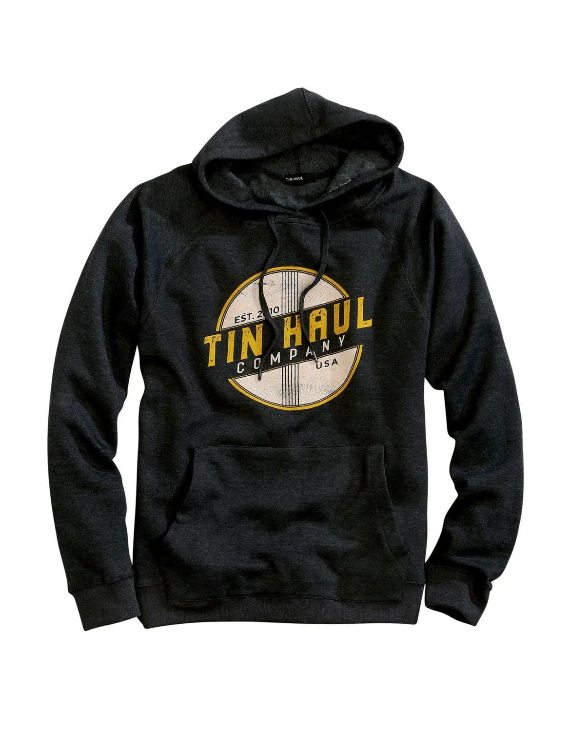 Tin Haul Mens Charcoal Grey Cotton Blend Thru It Logo Hoodie