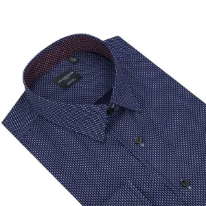 Upgrade Your Wardrobe with one of our Hidden Button-Down Collar Blue Print Shirts