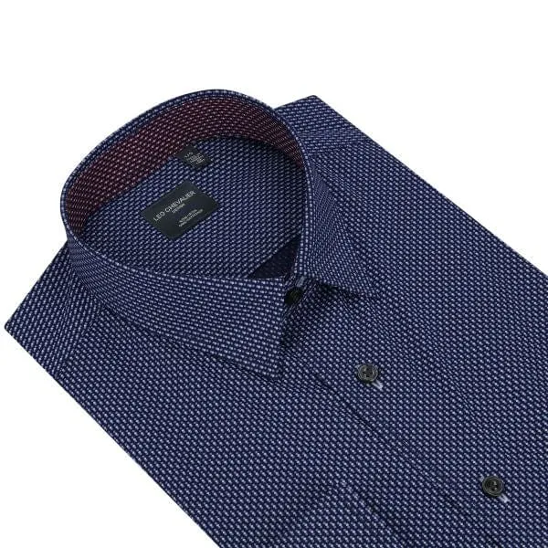 Upgrade Your Wardrobe with one of our Hidden Button-Down Collar Blue Print Shirts