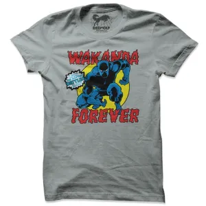 Wakanda Forever: Retro Comic - Marvel Official Grey T-shirt