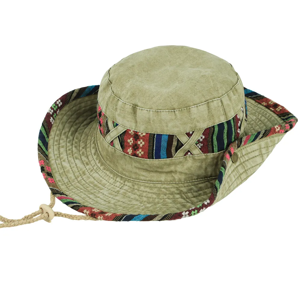 Wide Brim Boonie Bush Hat Fishing Hiking Hat Safari Cap Outdoor AP80242