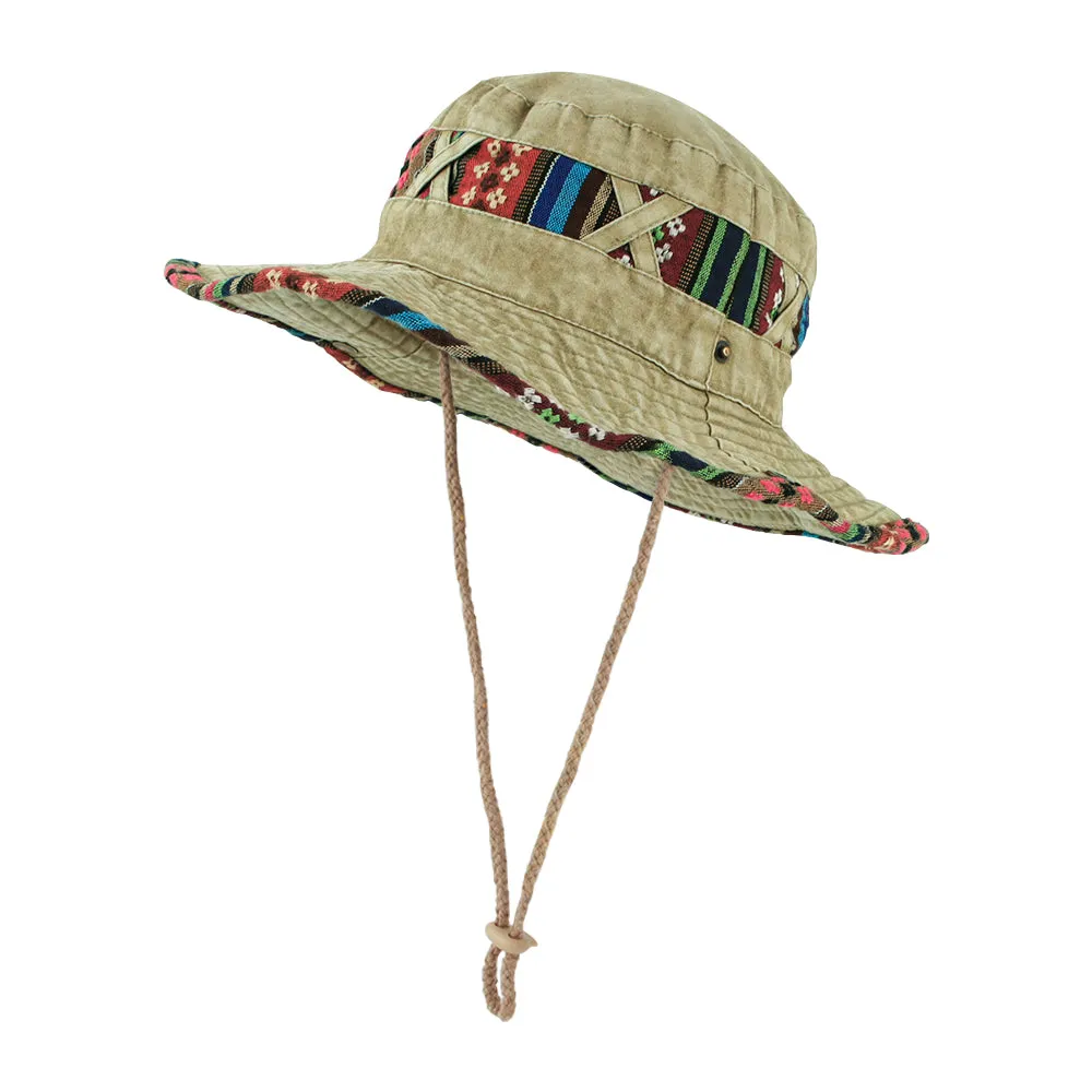 Wide Brim Boonie Bush Hat Fishing Hiking Hat Safari Cap Outdoor AP80242